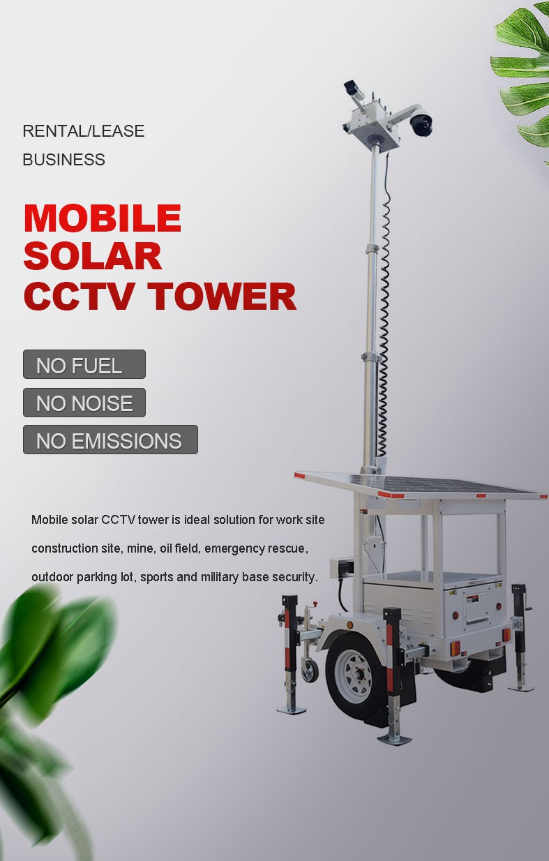 Mobile Solar CCTV Tower for Rental or Lease Business