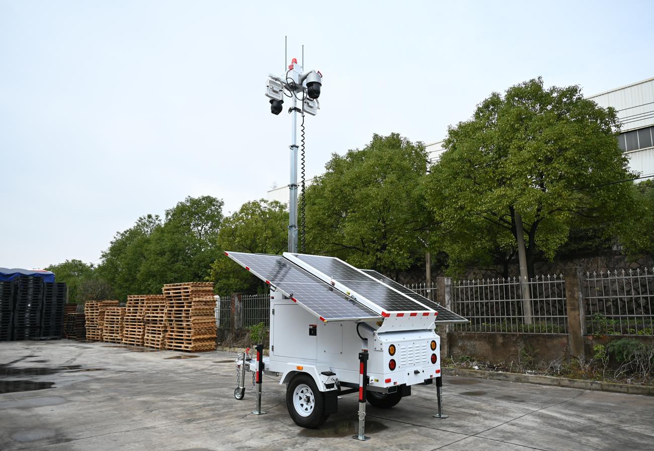 hybrid solar cctv trailer