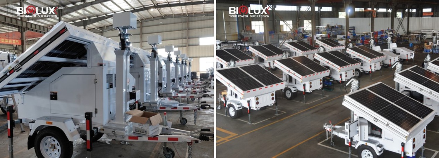 assembly solar trailers in workshop