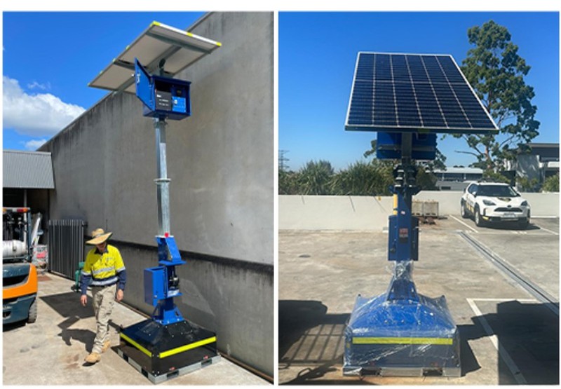 portable solar cctv tower