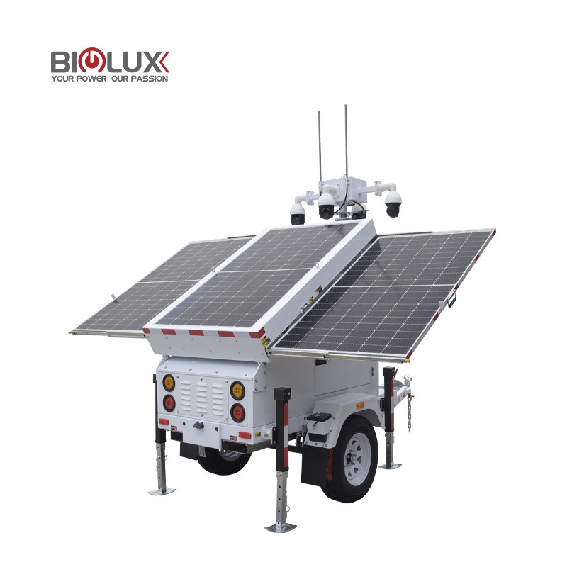 3 Panels Mobile Solar Surveillance Trailers