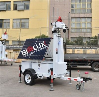 BIGLUX Livestream Mobile Solar Trailer With Security Cameras Work 24h