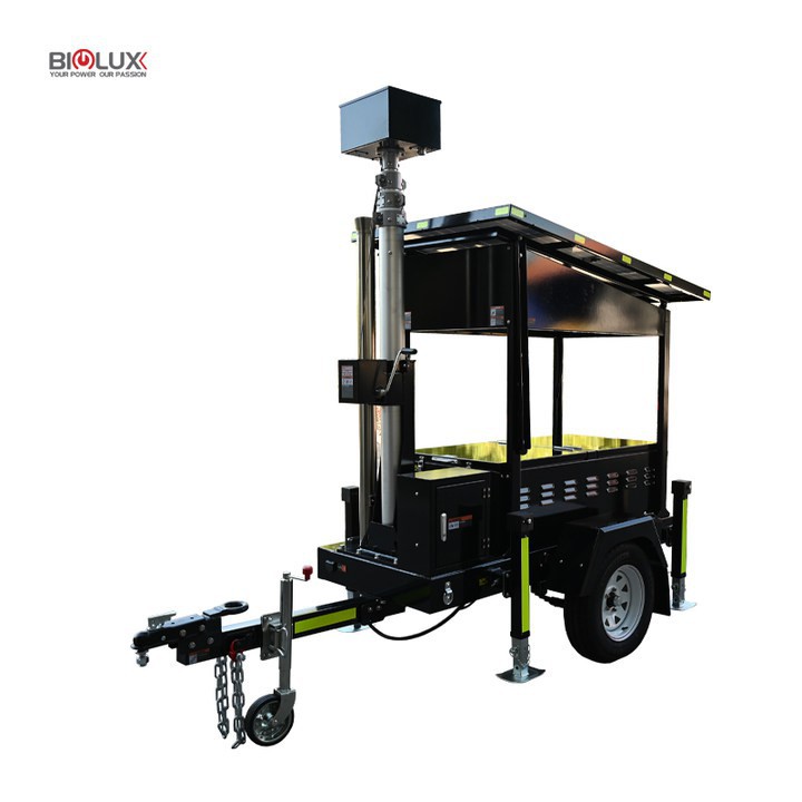 Black Trailer with Motion Detection Cameras