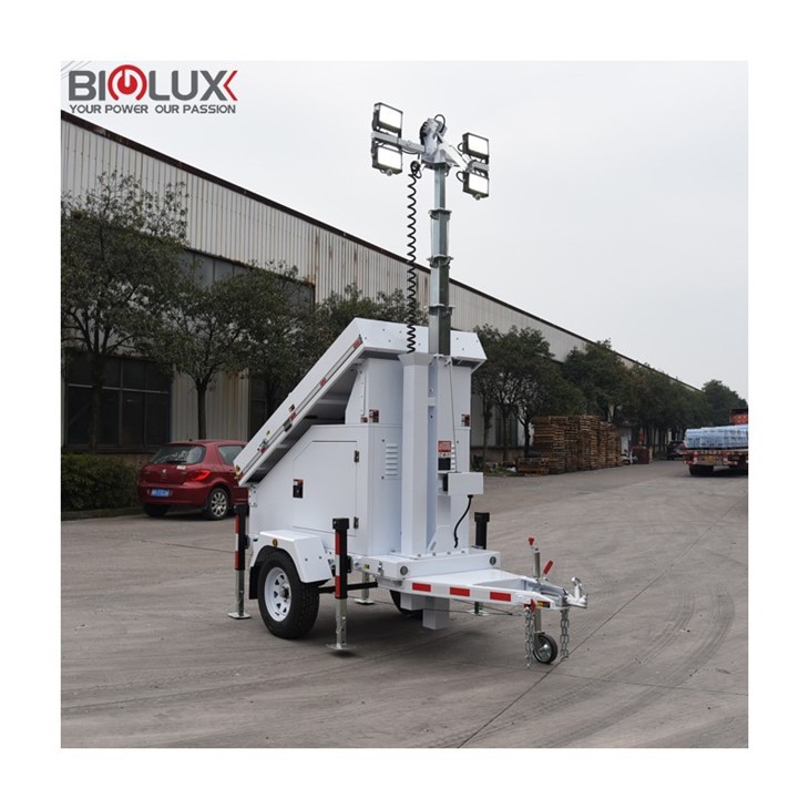 China Mobile Solar Light Trailer Stable For Construction Site