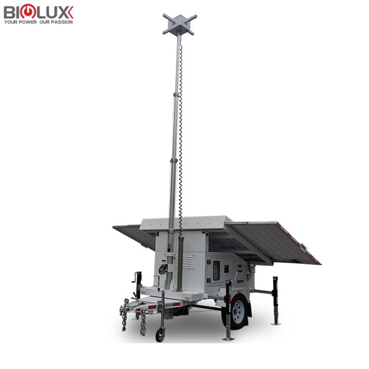 Mobile CCTV Tower with Four Solar Panels