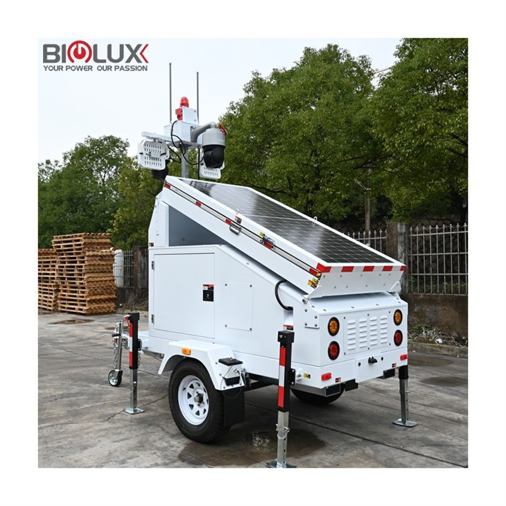 BIGLUX Mobile Hybrid Solar CCTV Surveillance Trailer Tower