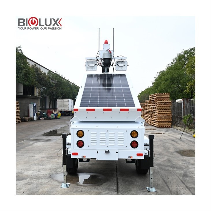 BIGLUX Mobile Hybrid Solar CCTV Surveillance Trailer Tower