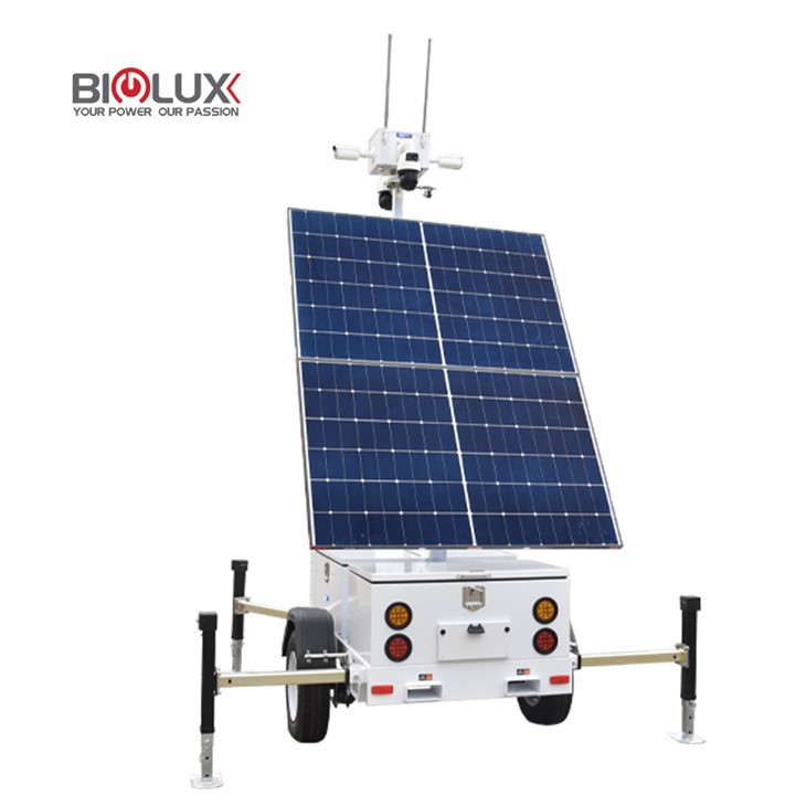 Mobile Off Gird Solar Power CCTV Security Trailer