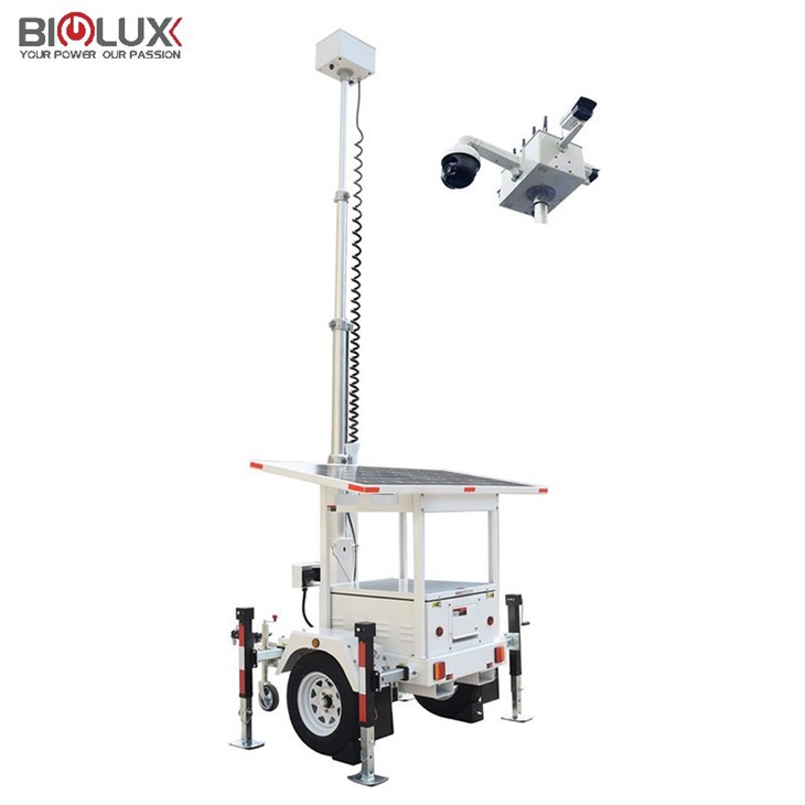 Mobile Security Camera Tower With One Solar Panel