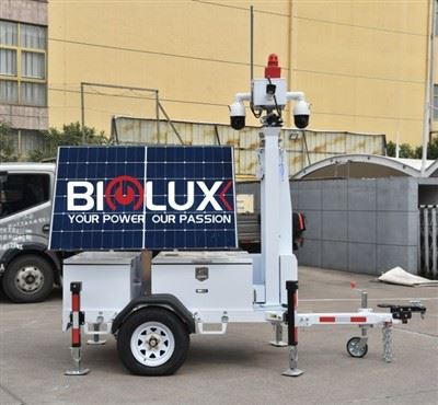 Mobile Solar CCTV Tower With DOT Approved Mobile Trailer Outdoor Working Site