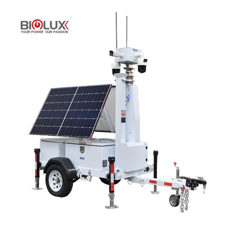 Mobile Solar Cctv Trailer For Outdoor Parking