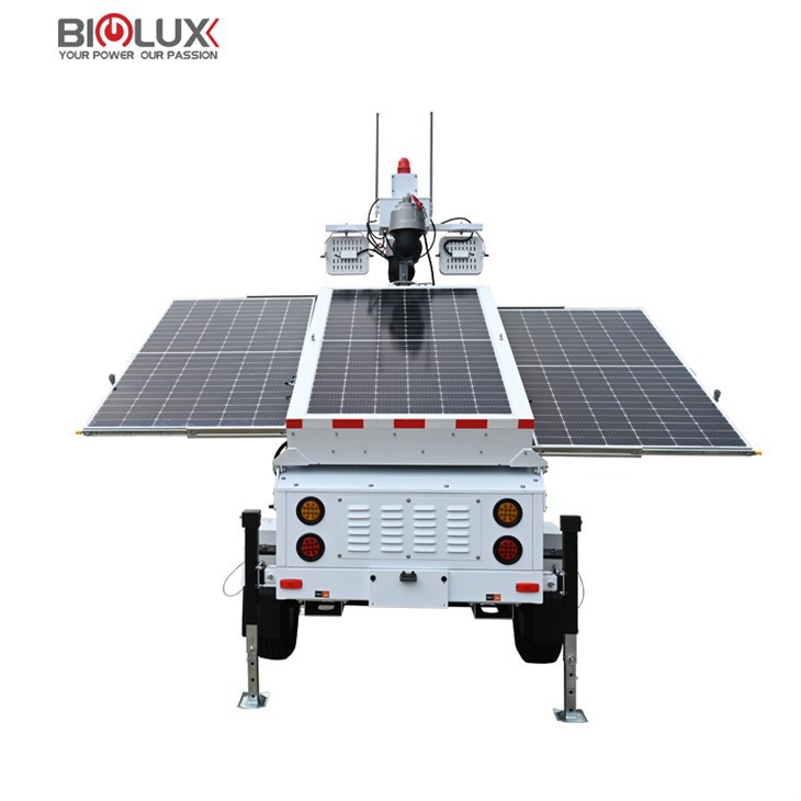 Mobile Solar Trailer with Generator for Security