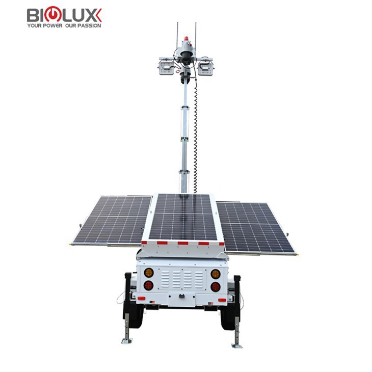 Solar Trailer with Generator for Surveillance