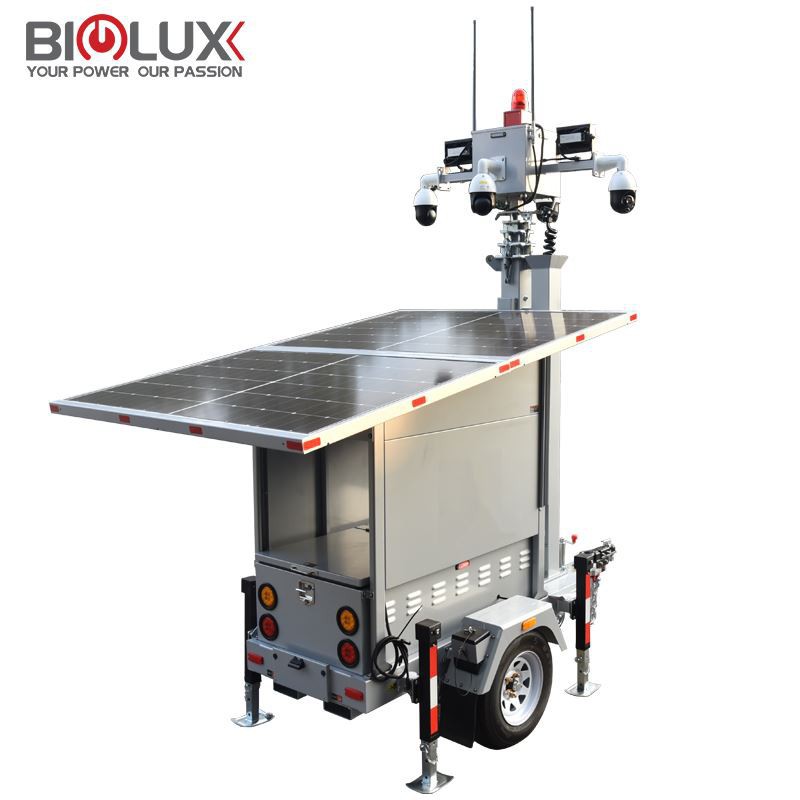 Surveillance Cameras Mobile Solar Trailer